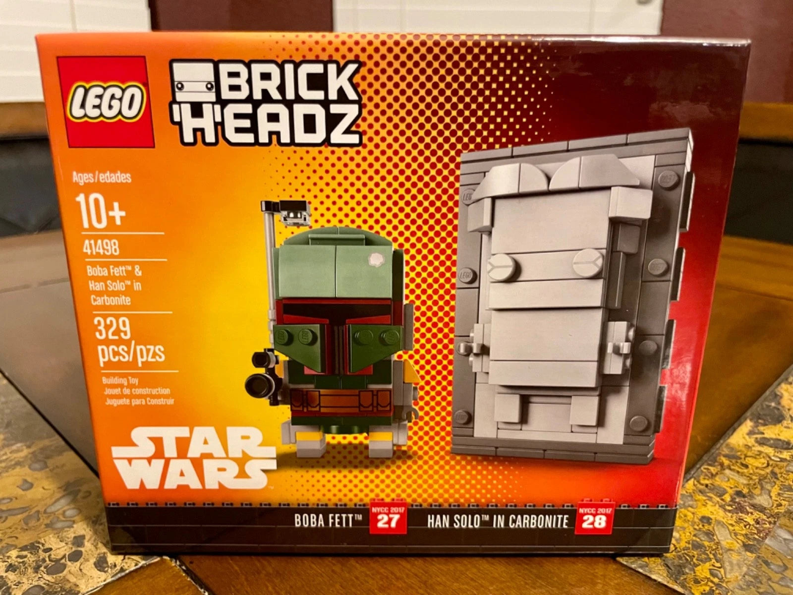 LEGO STAR WARS BRICKHEADZ 2017 BOBA FETT & HAN SOLO IN CARBONITE NYCC 41492