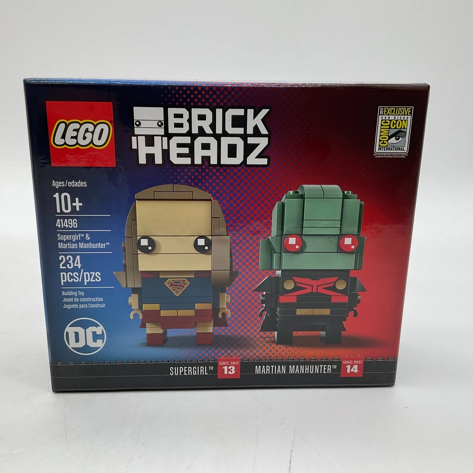 LEGO BRICK HEADZ SDCC 2017 EXCLUSIVE SUPERGIRL MARTIAN MANHUNTER SEALED #0060