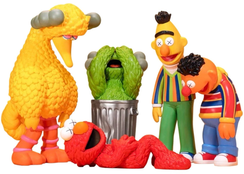 KAWS x Sesame Street Vinyl Figure Collection Set Big Bird Elmo Oscar Bert Ernie