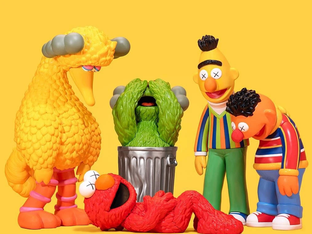 KAWS x Sesame Street Vinyl Figure Collection Set Big Bird Elmo Oscar Bert Ernie
